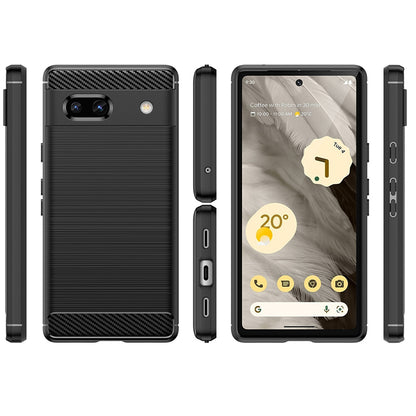 Fodral för Google Pixel 7a, Techsuit, Kolfiber, Svart