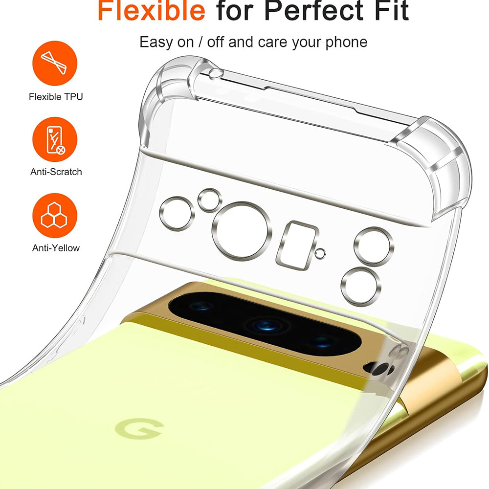 Fodral för Google Pixel 8 Pro, Techsuit, Stötsäker Klar, Transparent