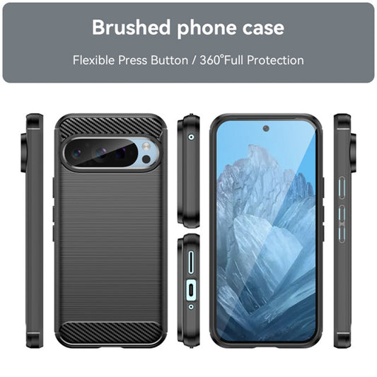 Fodral för Google Pixel 9 / 9 Pro, Techsuit, Kolfiber, Svart