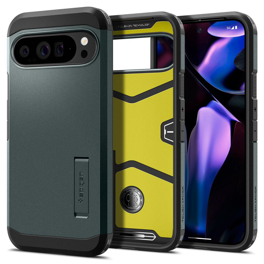 Skyddsfodral för Google Pixel 9 Pro XL, Spigen, Tough Armor, Grön