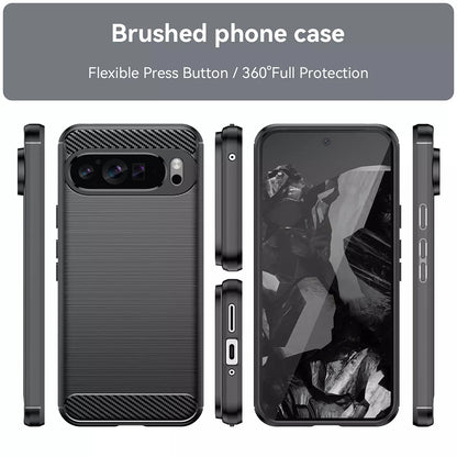 Fodral för Google Pixel 9 Pro XL, Techsuit, Kolfiber, Blå