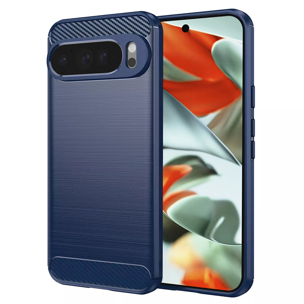 Fodral för Google Pixel 9 Pro XL, Techsuit, Kolfiber, Blå