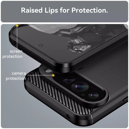 Fodral för Google Pixel 9 Pro XL, Techsuit, Kolfiber, Blå