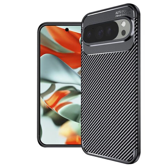 Fodral för Google Pixel 9 Pro XL, Techsuit, CarbonFiber, Svart