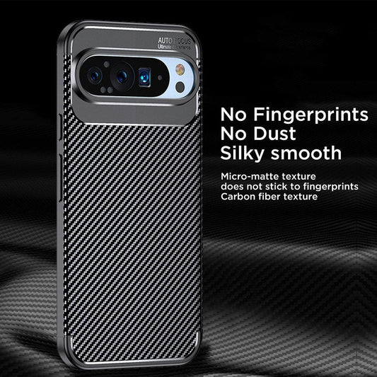Fodral för Google Pixel 9 Pro XL, Techsuit, CarbonFiber, Svart