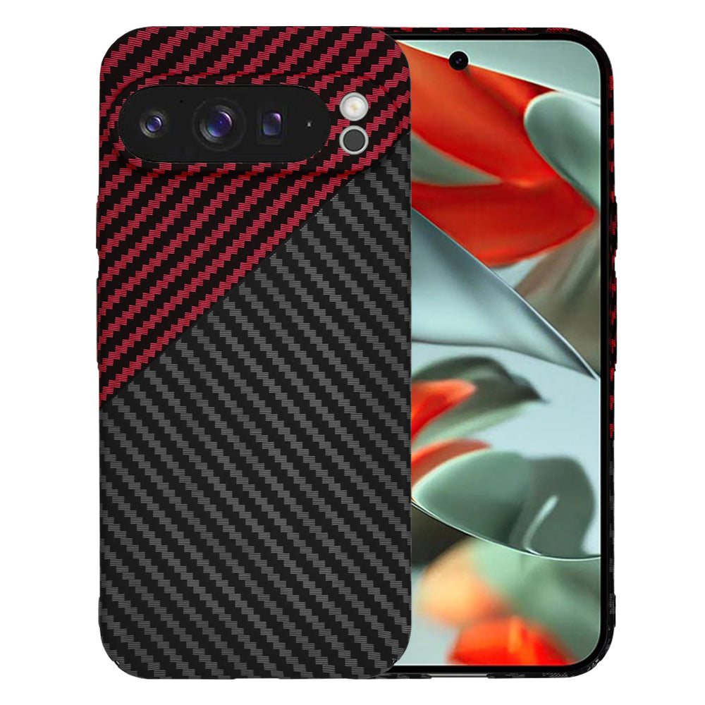 Fodral för Google Pixel 9 Pro XL, Techsuit, Carbonite FiberShell, Svart Röd