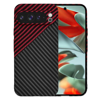 Fodral för Google Pixel 9 Pro XL, Techsuit, Carbonite FiberShell, Svart Röd
