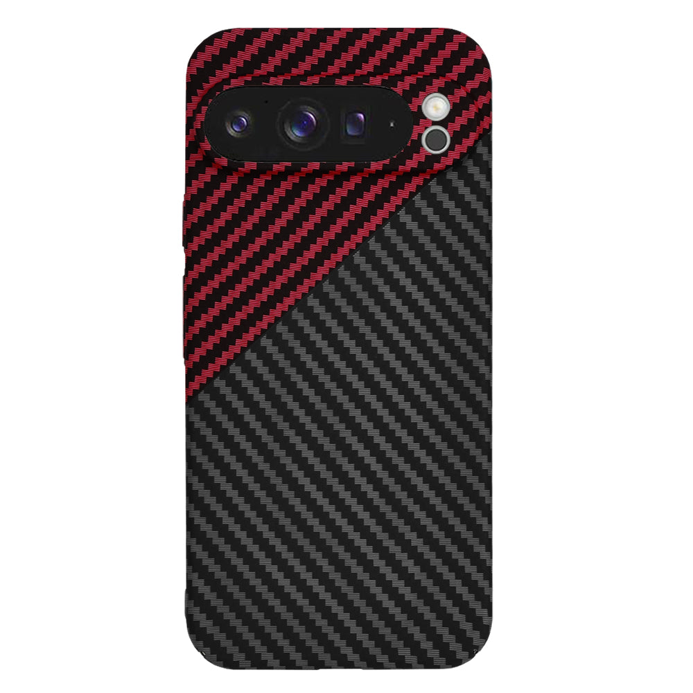 Fodral för Google Pixel 9 Pro XL, Techsuit, Carbonite FiberShell, Svart Röd