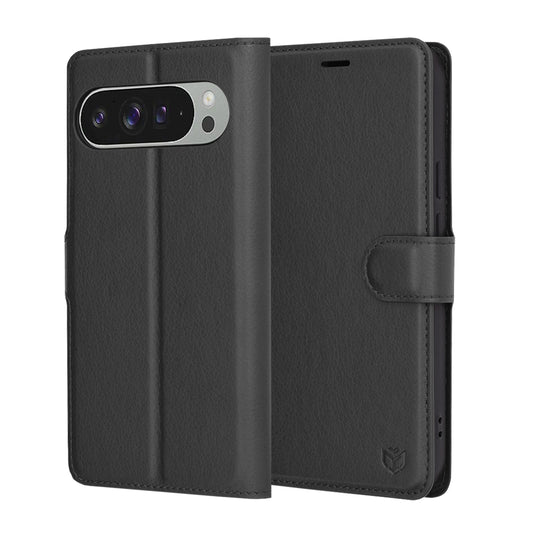 Fodral för Google Pixel 9 Pro XL, Techsuit, Leather Folio, Svart