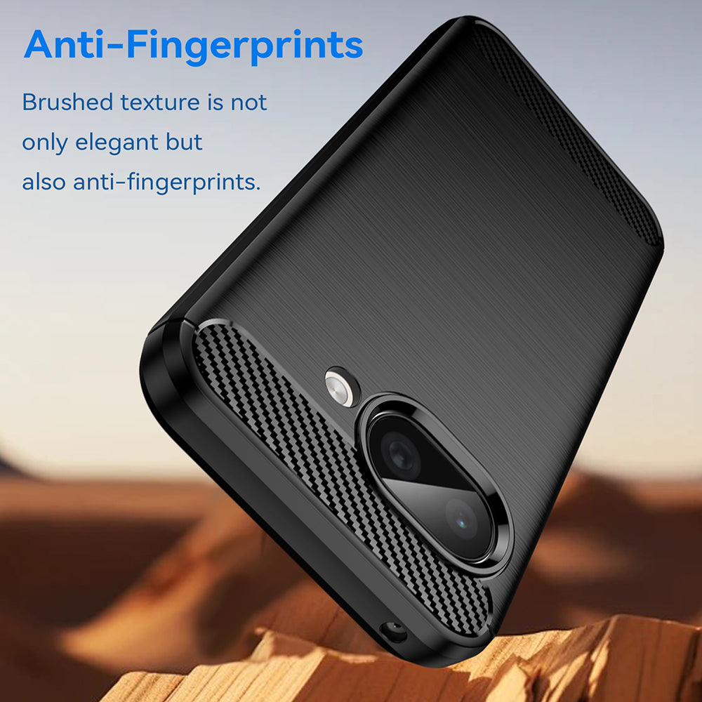 Fodral för Google Pixel 9a, Techsuit, Kolfiber, Svart