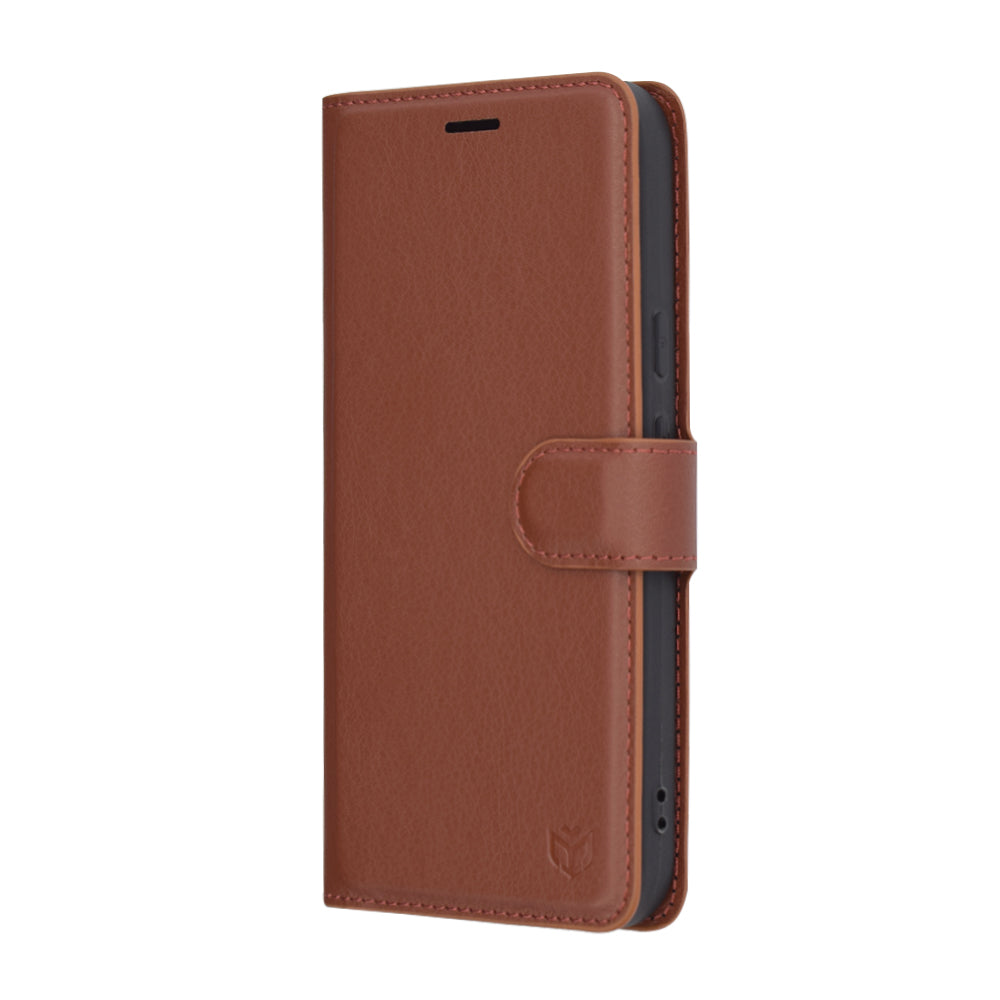 Fodral för Google Pixel 9a, Techsuit, Leather Folio, Brun