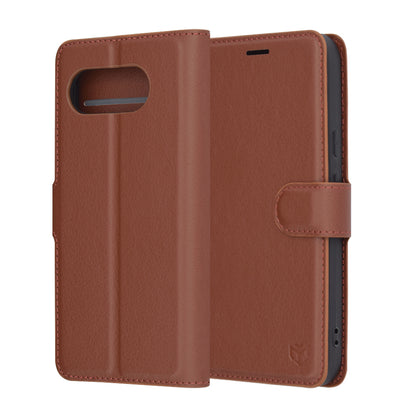 Fodral för Google Pixel 9a, Techsuit, Leather Folio, Brun