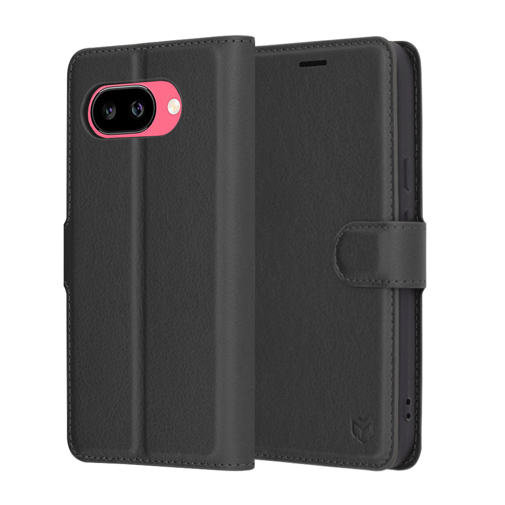 Fodral för Google Pixel 9a, Techsuit, Leather Folio, Svart