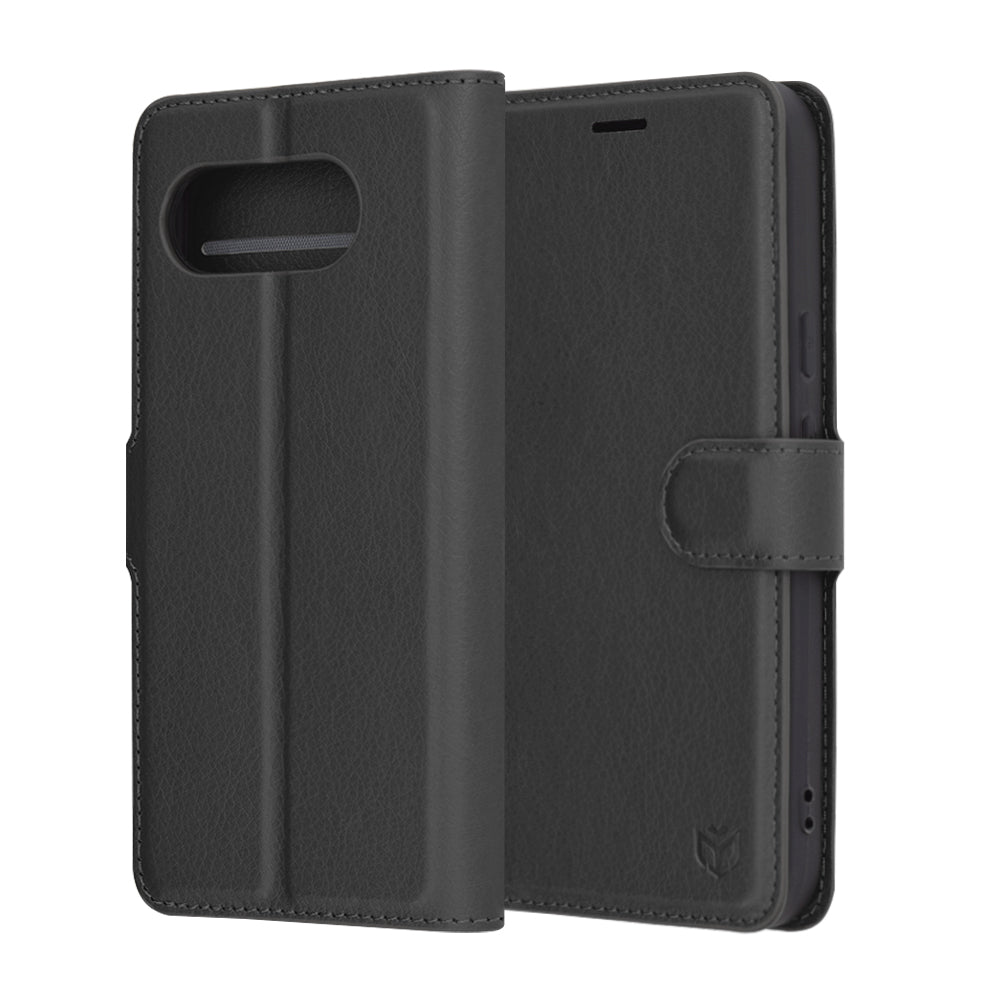 Fodral för Google Pixel 9a, Techsuit, Leather Folio, Svart