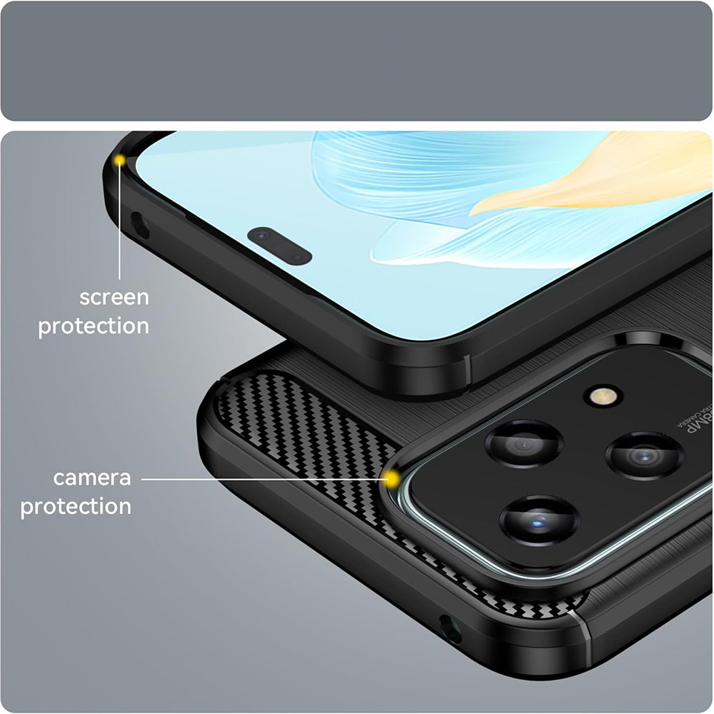 Fodral för Honor 200 Lite, Techsuit, Kolfiber, Blå