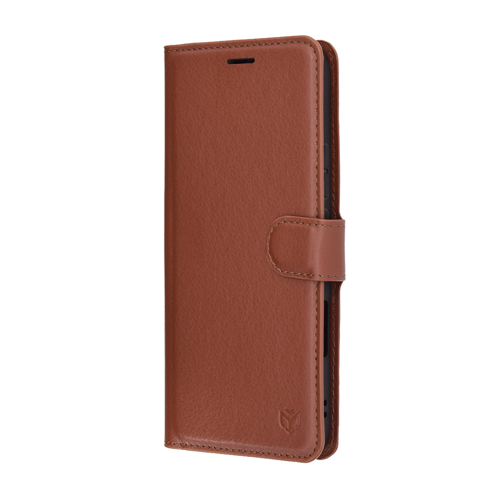 Fodral för Honor 400 Lite, Techsuit, Läderfolio, Brun
