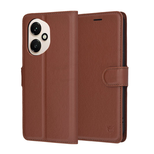 Fodral för Honor 400, Techsuit, Leather Folio, Brun