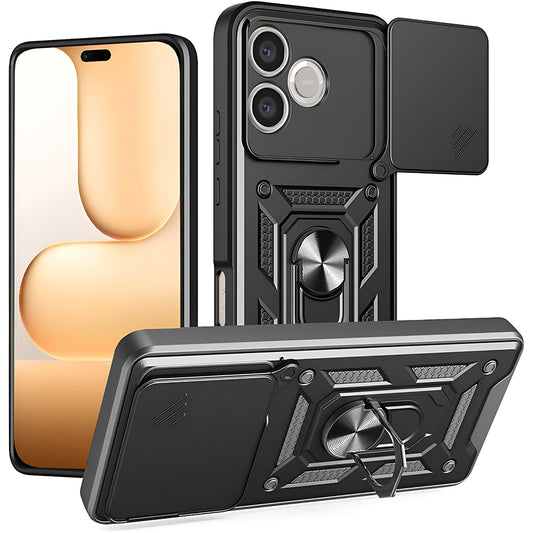 Skyddsfodral för Honor 600 Lite, Techsuit, CamShield, Svart