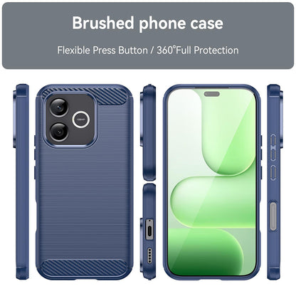 Skyddsfodral för Honor 600 Lite, Techsuit, Carbon, Blå