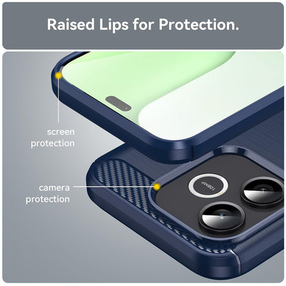 Skyddsfodral för Honor 600 Lite, Techsuit, Carbon, Blå