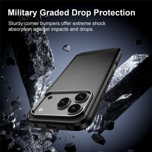 Fodral för Honor 600 Pro / 600, Techsuit, Kolfiber, Svart
