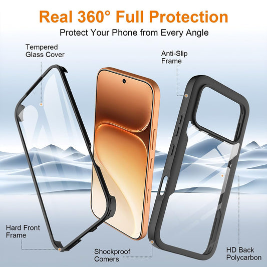 Fodral för Honor 600 Pro / 600, Techsuit, ColorVerse 360, Svart