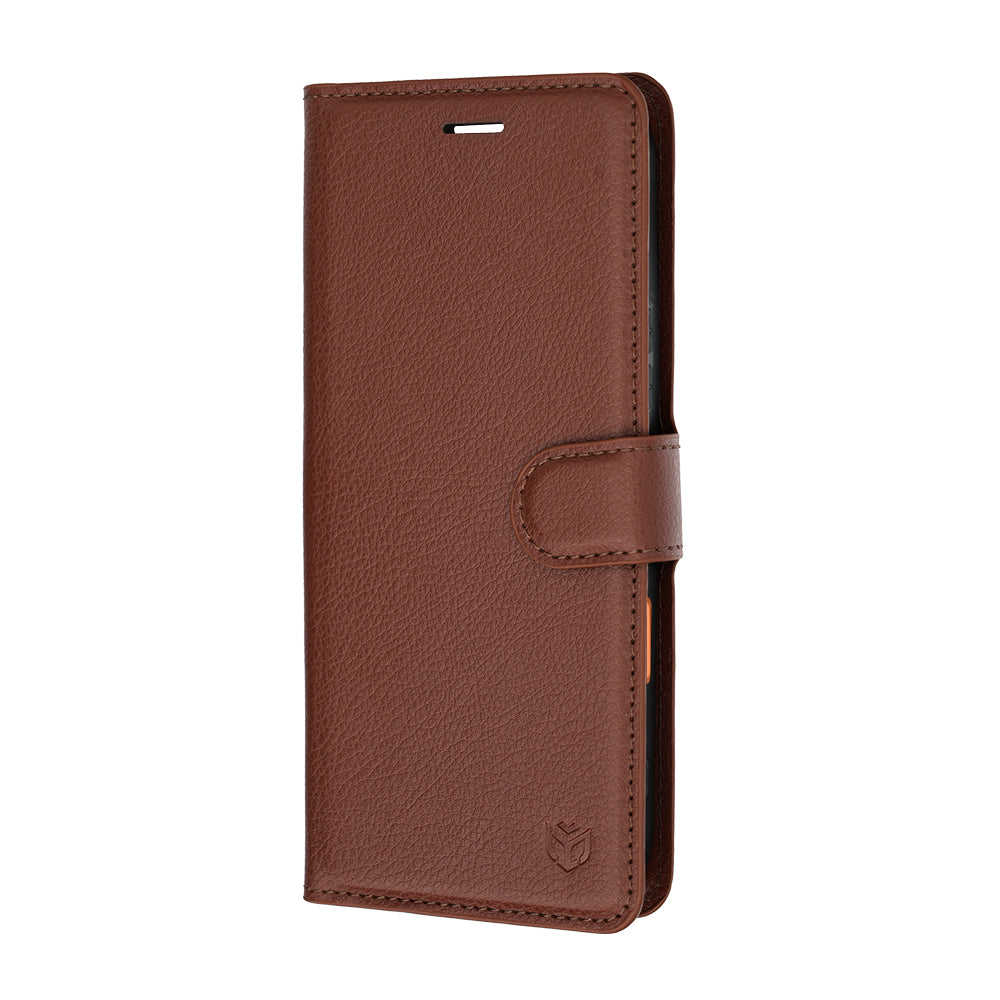 Fodral för Honor 600 Pro / 600, Techsuit, Läderfolio, Brun