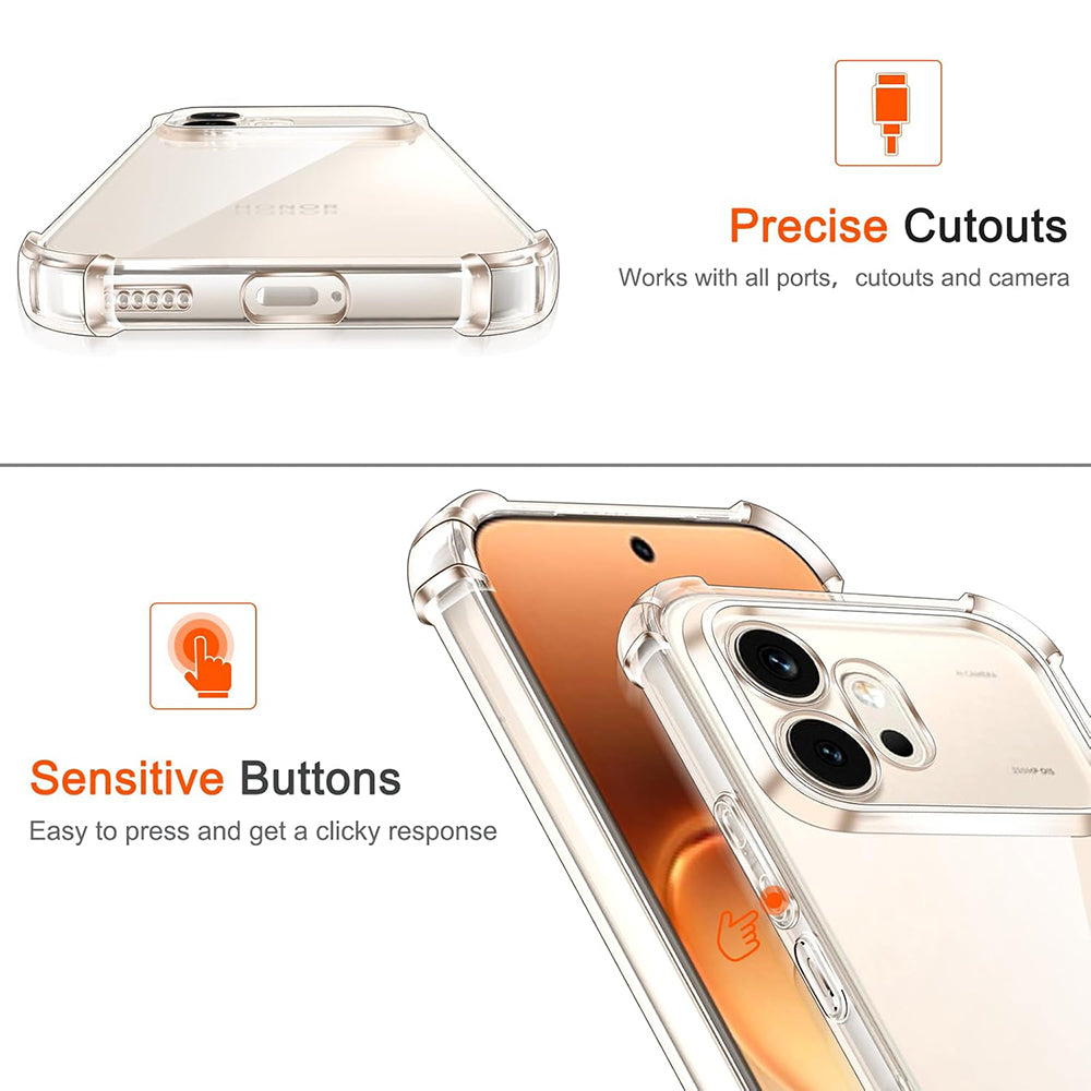 Skyddsfodral för Honor 600 Pro, Techsuit, Shockproof Clear, Transparent