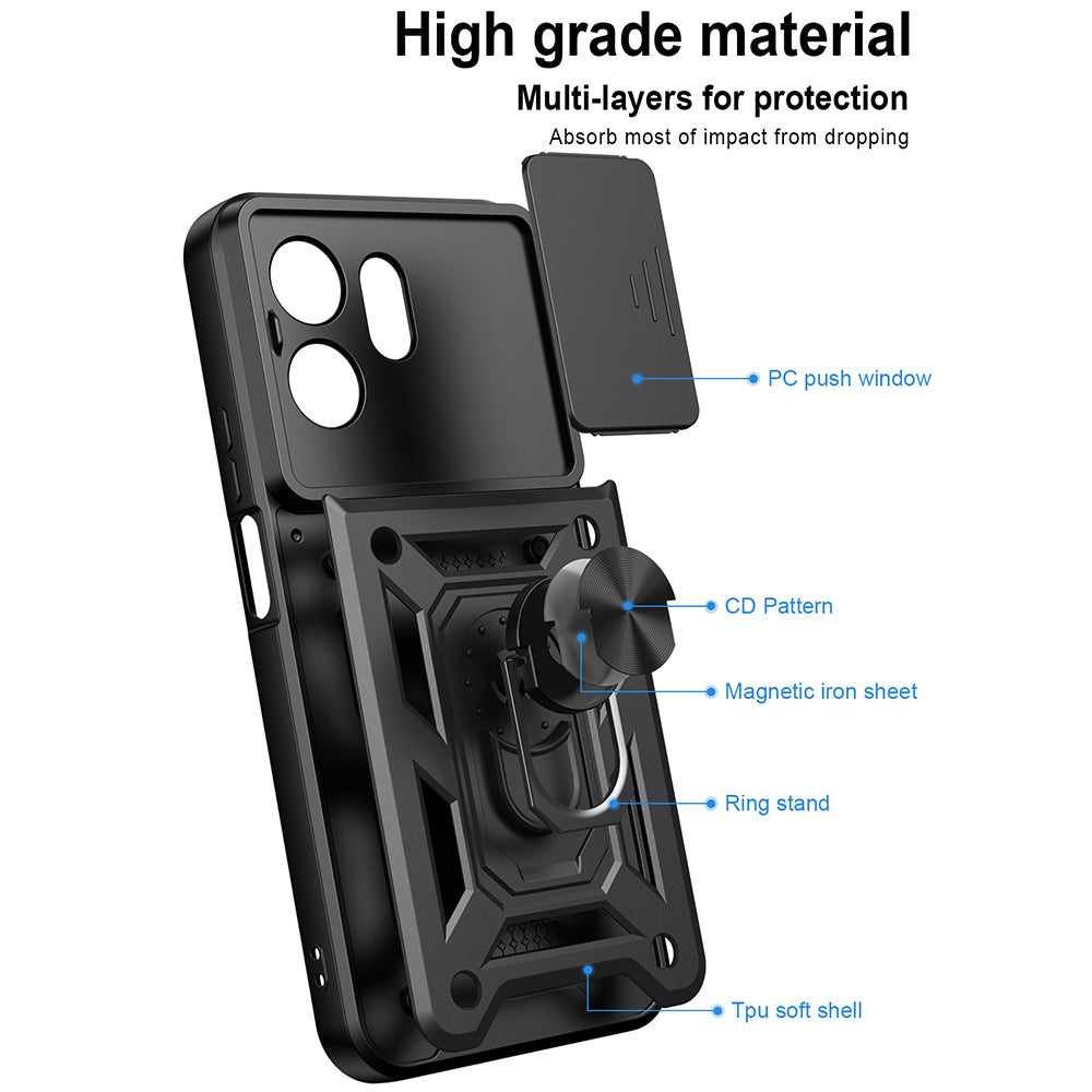 Fodral för Honor 600 Smart, Techsuit, CamShield, Blå