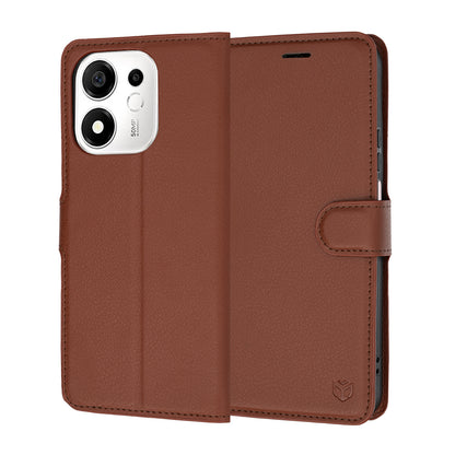 Fodral för Honor 600 Smart, Techsuit, läderfolio, brun