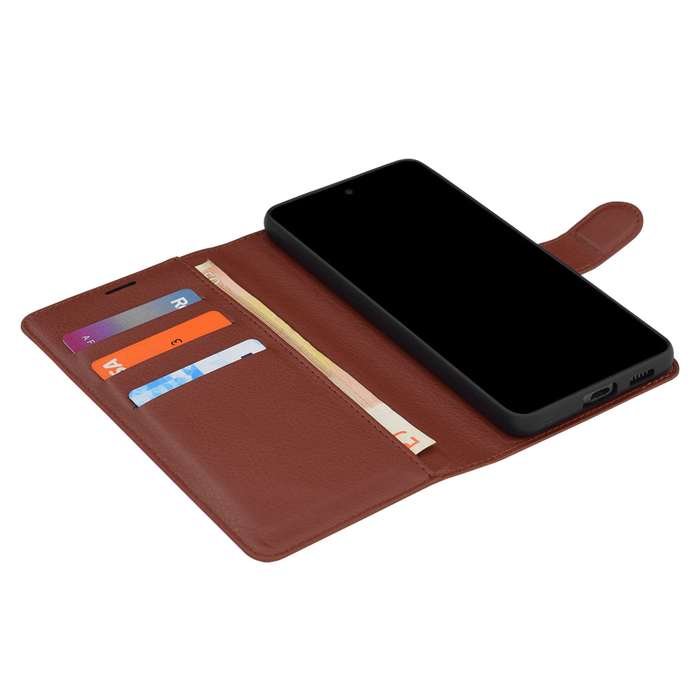 Fodral för Honor 600 Smart, Techsuit, läderfolio, brun