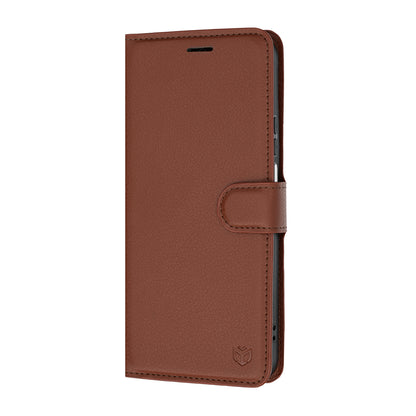 Fodral för Honor 600 Smart, Techsuit, läderfolio, brun
