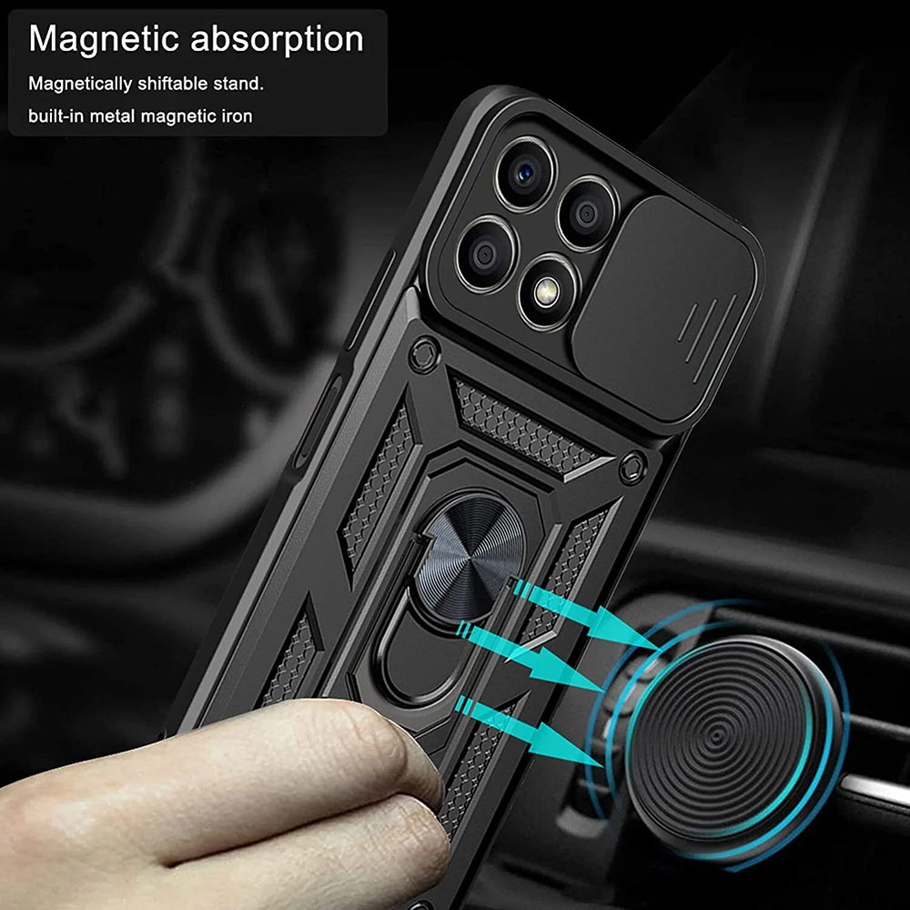 Fodral för Honor 70 Lite / X6 / X8 5G, Techsuit, CamShield, Svart