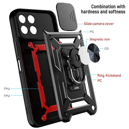 Fodral för Honor 70 Lite / X6 / X8 5G, Techsuit, CamShield, Svart