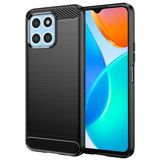 Fodral för Honor 70 Lite / X6 / X8 5G, Techsuit, Kolfiber, Svart
