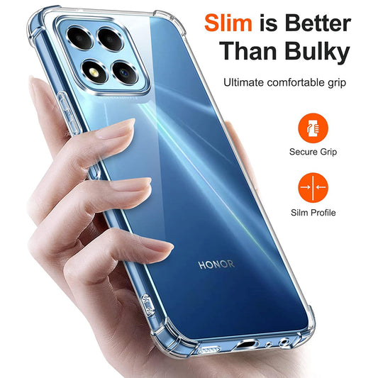 Fodral för Honor 70 Lite / X6 / X8 5G, Techsuit, Stötsäker Klar, Transparent