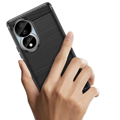 Fodral för Honor 90 / 80, Techsuit, Kolfiber, Svart