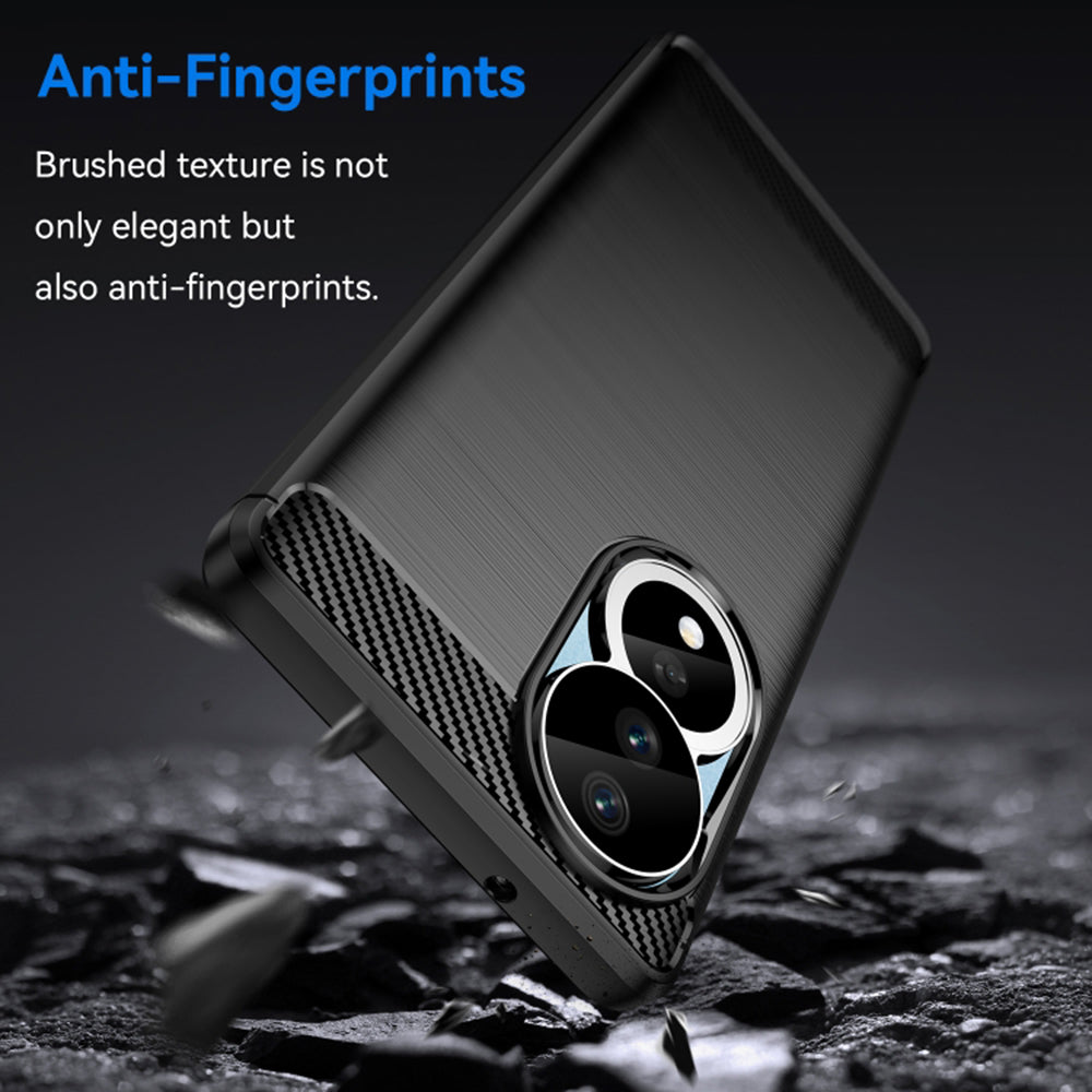 Fodral för Honor 90 / 80, Techsuit, Kolfiber, Svart