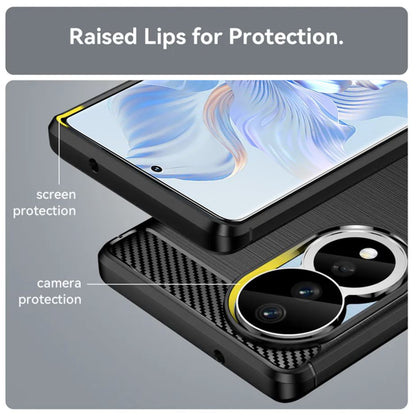 Fodral för Honor 90 / 80, Techsuit, Kolfiber, Svart