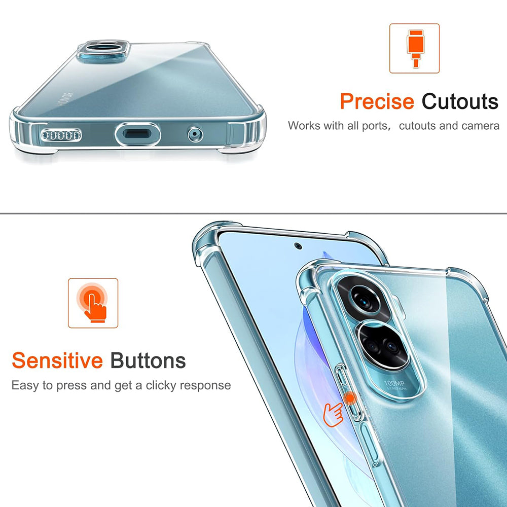 Skyddsfodral för Honor 90 Lite, Techsuit, Shockproof Clear, Transparent