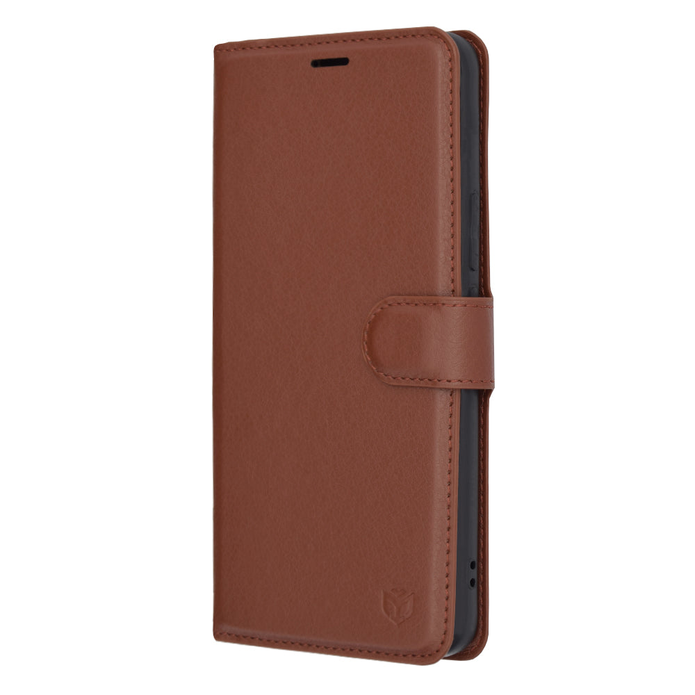 Fodral för Honor Magic5 Pro, Techsuit, Läderfolio, Brun