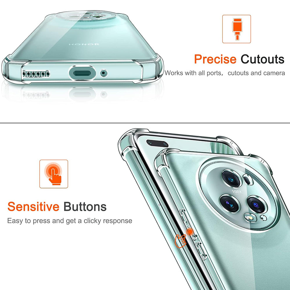 Fodral för Honor Magic5 Pro, Techsuit, Stötsäker Klar, Transparent