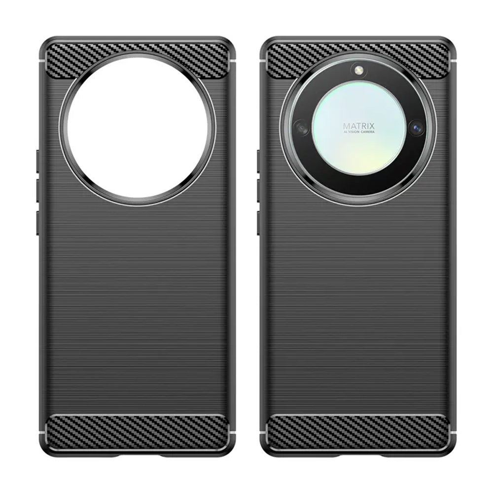 Fodral för Honor Magic6 Lite, Techsuit, Kolfiber, Svart