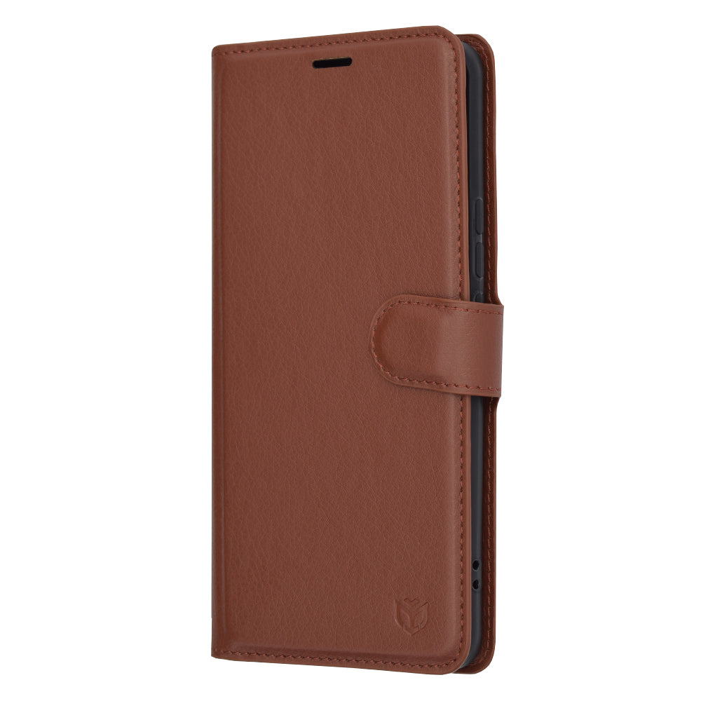 Fodral för Honor Magic6 Pro, Techsuit, läderfolio, brun