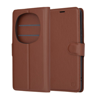 Fodral för Honor Magic6 Pro, Techsuit, läderfolio, brun