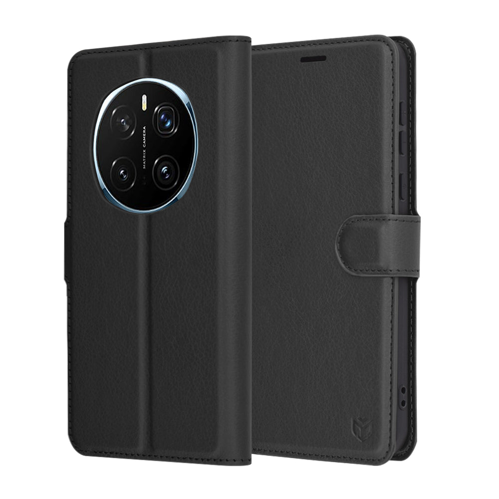 Fodral för Honor Magic7 Pro, Techsuit, Leather Folio, Svart