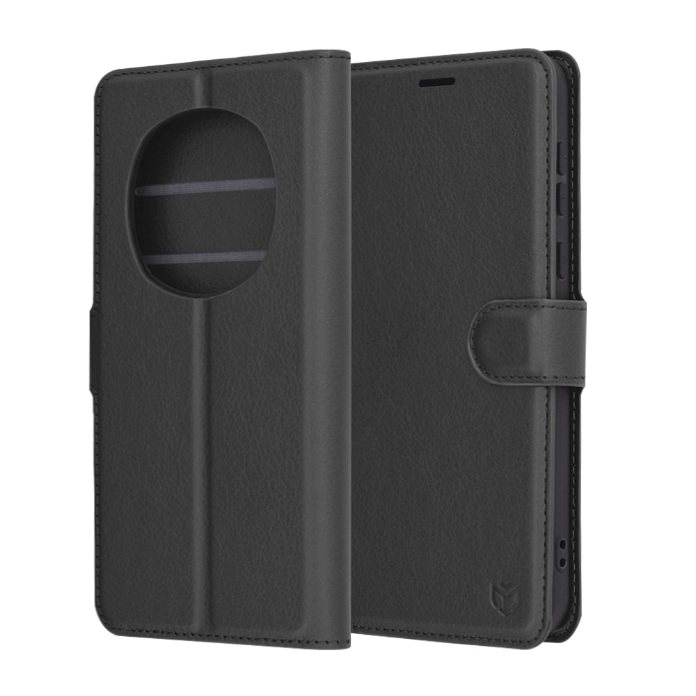 Fodral för Honor Magic7 Pro, Techsuit, Leather Folio, Svart