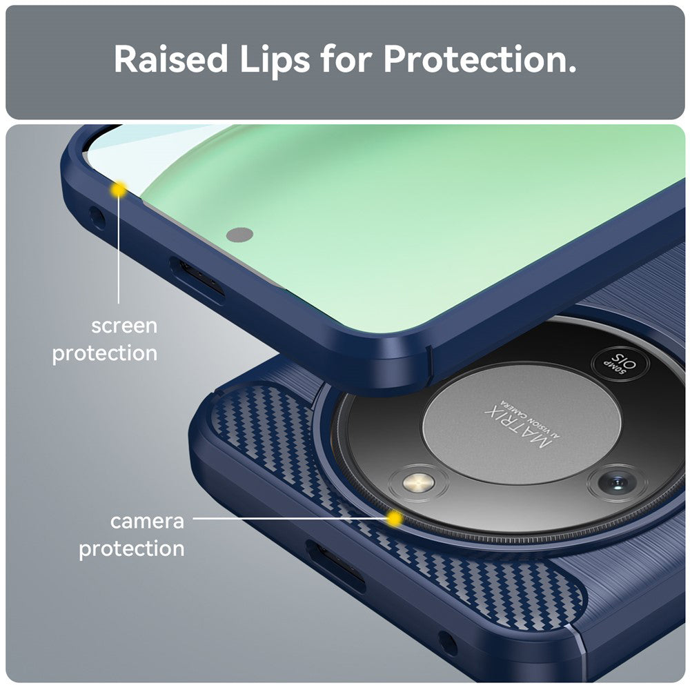 Skyddsfodral för Honor Magic8 Lite, Techsuit, Carbon, Blå