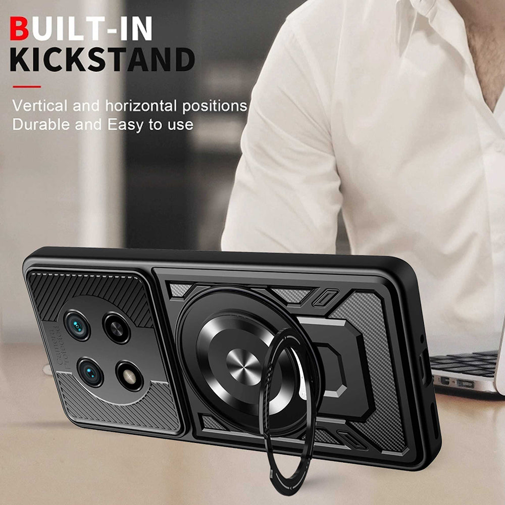 Skyddsfodral för Honor Magic8 Lite, Techsuit, RuggedCam, Svart