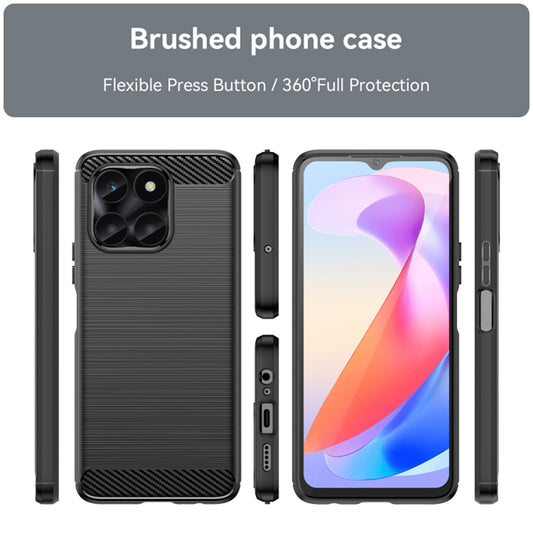Fodral för Honor X6a, Techsuit, Kolfiber, Svart